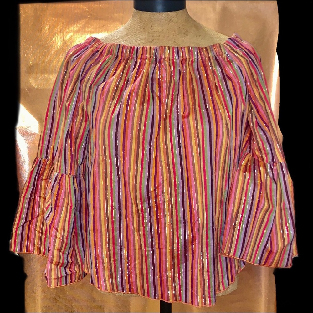 Silver pinstriped Amaryllis blouse
